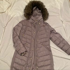 MICHAEL Michael Kors Faux Fur Trim Down Coat